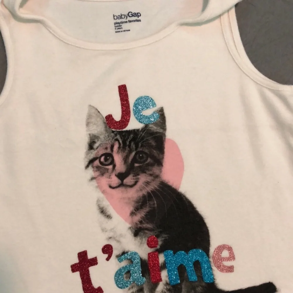 Old Navy Red Leggings Gray Top Gap Cat Tank Top Bundle Set Size 5T 6-7